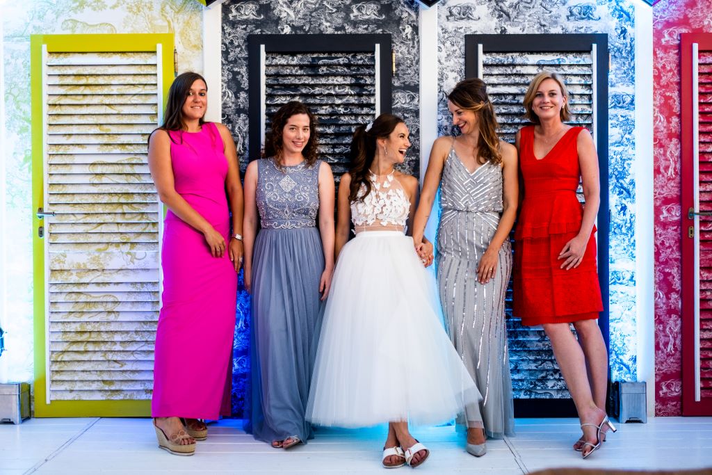 Capri wedding bride and bridesmaids at il riccio