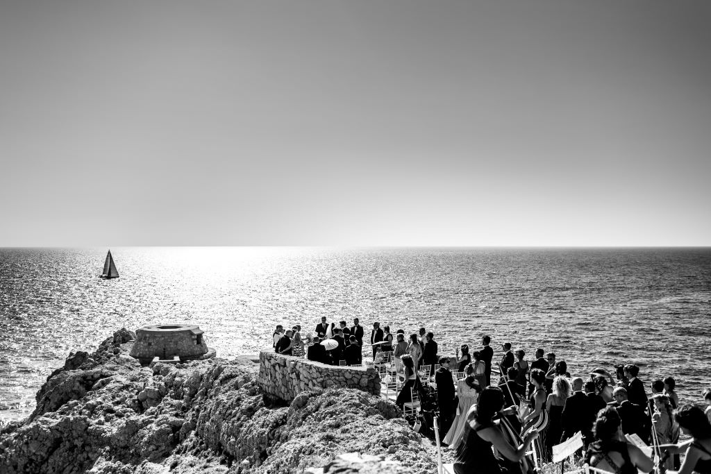 Capri wedding ceremony at lighthouse Happy Brides