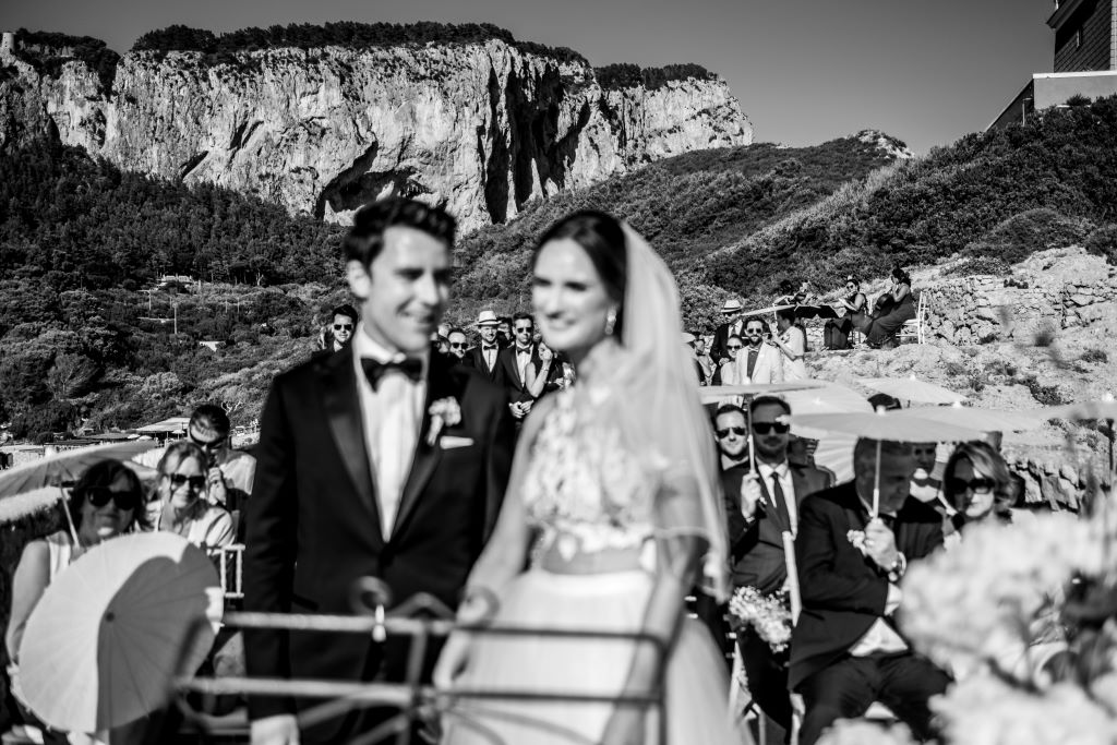 Capri wedding ceremony at lighthouse Happy Brides