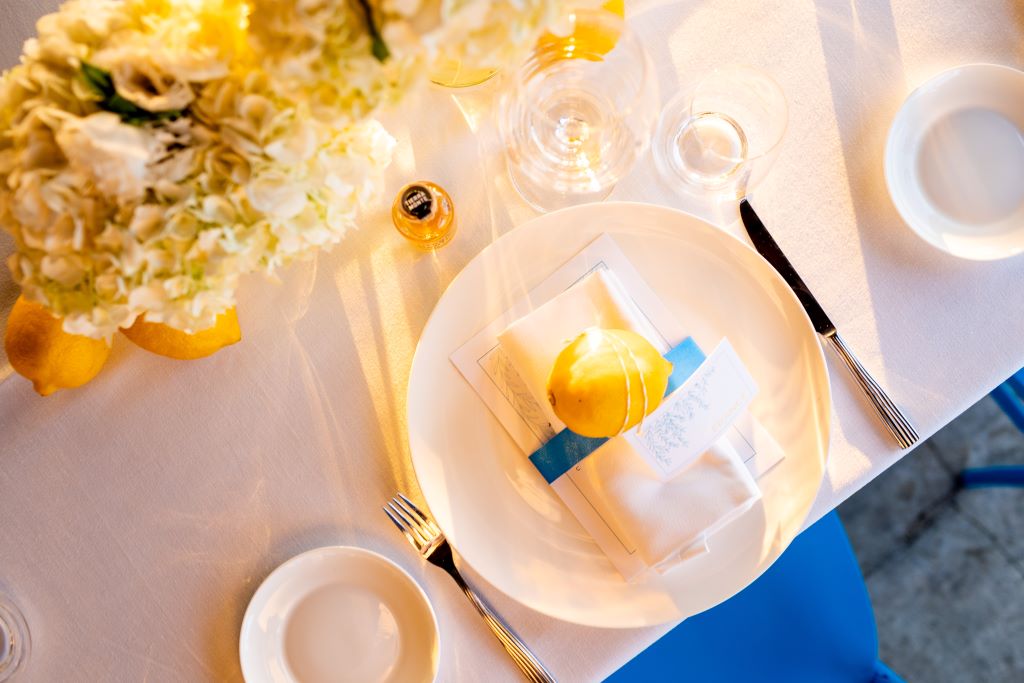 capri wedding table decor lemons happy brides